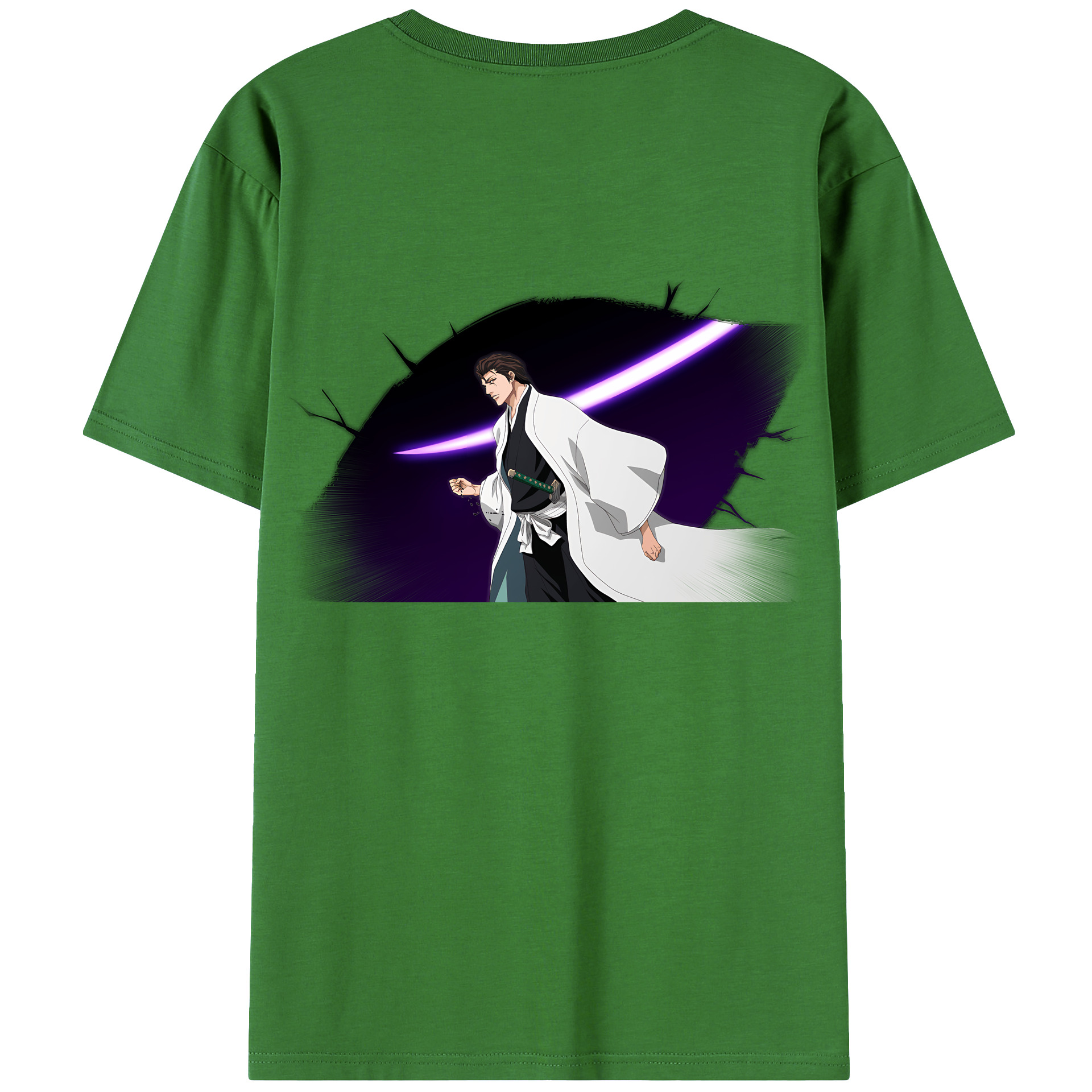 （画像用） ブリーチ 藍染 惣右介（あいぜん そうすけ） BLEACH Aizen Sousuke レディース半袖Tシャツ(バックプリント)